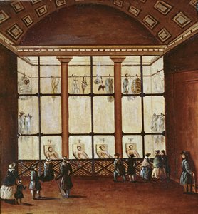 La Morgue, größte Leichenhalle in Paris, 1830-40 von French School