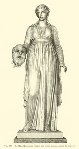 Die Muse Melpomene (Stich) von French School