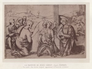Die Geburt Jesu Christi, nach Raphael, Faksimile einer Originalzeichnung der Universität Oxford von French School