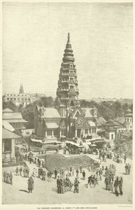 Die Pagode von Angkor auf der Esplanade des Invalides (Gravur) von French School