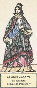 Königin Jeanne von Boulogne, Frau von Philipp V. von French School