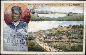 La Réunion, Ansicht von St. Denis - Postkarte Chromolithographie, Anfang 20. Jahrhundert von French School