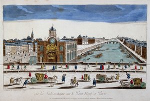 La Samaritaine (Wasserpumpe) auf der Pont Neuf in Paris - optische Ansicht