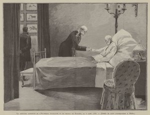 Das letzte Treffen von Kaiser Wilhelm und Prinz Bismarck, am 8. März 1888 (Gravur) von French School