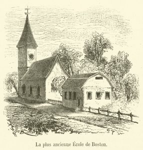 Die älteste Schule von Boston (Stich)