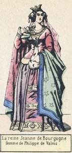 Königin Jeanne von Burgund, Frau von Philipp von Valois von French School