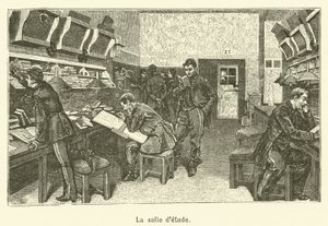 Der Studierraum (Gravur) von French School