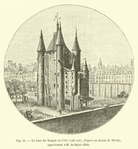 Der Tempelturm 1793, Ostseite (nach einer Zeichnung von Nicolle; im Besitz von M. de Saint-Albin) von French School