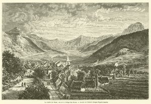Das Tal von Mont-Dore und das Dorf der Bäder (Stich) von French School