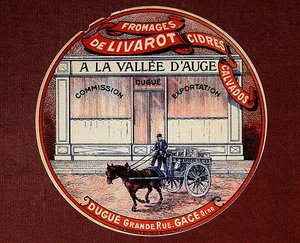 Etikett für Käse aus Livarot 