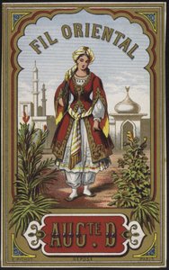 Etikett für orientalisches Garn von French School
