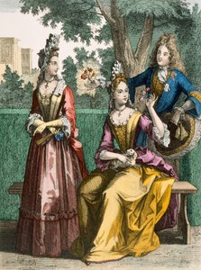 Damen formelle Tageskleider, 1690 von French School