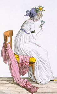 Dame im Negligé, aus Costume Parisien, veröffentlicht im Journal des Dames et des Modes, 1797 von French School