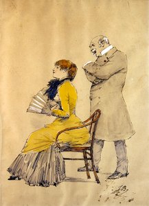 Dame mit einem Fächer und ein Herr von French School