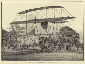 Das Flugzeug Maxim auf seiner Teststrecke von French School