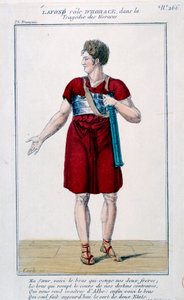 Lafon in der Rolle des Horace in der Tragödie Horaces von Corneille (1640). Gravur des 19. Jahrhunderts. Paris, Comédie-Française. von French School