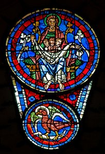 Jüngstes Gericht: Der Schoß Abrahams mit 3 Seelen; St. Johannes