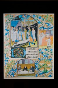 Letzte Riten - Totenamt - Beerdigung, Pergamentseite aus einem Stundenbuch, Nordfrankreich, um 1480