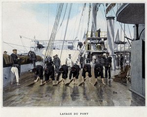 Deckwäsche - in „Album militaire - Marine: La vie à bord“