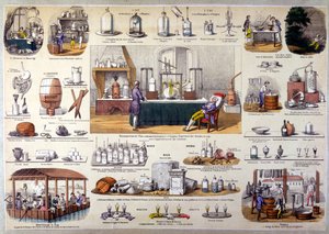 Lavoisiers Experiment zur Rekonstruktion von Wasser im Jahr 1790, ca. 1860 von French School