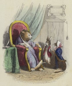 Die Katze, das Wiesel und das kleine Kaninchen von French School