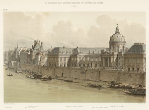 Das Collège des Quatre-Nations und das Hotel von Conti, 1689 von French School