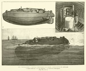 Der Friedensstifter, neues Unterseeboot, getestet in Amerika (Stich) von French School