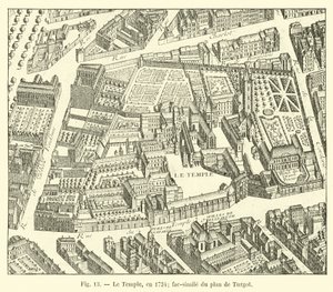 Der Tempel, 1734 (Faksimile des Plans von Turgot) von French School
