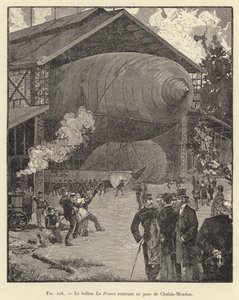Der Ballon La France kehrt in den Park von Chalais-Meudon zurück von French School