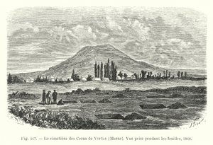 Der Friedhof der Crons von Vertus, Marne, Ansicht während der Ausgrabungen