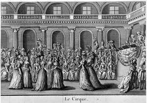 Der Zirkus: Frauen des Adels tanzen - in „les filles du Palais royal“, Frontispiz, Band II, herausgegeben in London von French School