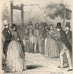 Das Taubenspiel im Jardin Mabille in Paris im 19. Jahrhundert - Gravur in „Tableau-de-Paris“ von Edmond Texier 1852 von French School