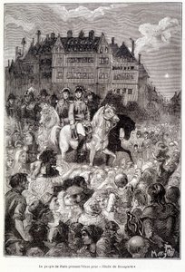 Das Volk von Paris hält Venus für „den Stern von Bonaparte“ - in „Les terres du ciel“ von Camille Flammarion, ed. Marpon & Flammarion, Paris