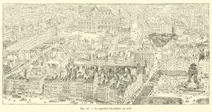 Das Viertel der Hallen im Jahr 1849 von French School