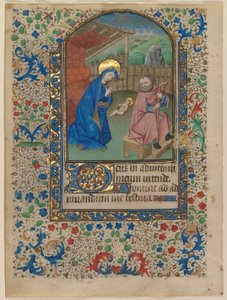 Blatt aus einem Stundenbuch: Die Geburt Christi, ca. 1430 von French School