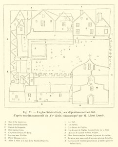 Die Kirche Sainte-Croix, ihre Nebengebäude und ihre Insel; nach einem handschriftlichen Plan aus dem 15. Jahrhundert, mitgeteilt von M. Albert Lenoir von French School