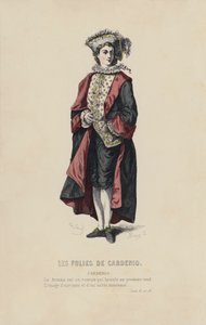Die Torheiten von Cardenio, Cardenio (farbige Gravur) von French School
