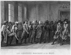 Die Girondisten marschieren in den Tod - in „Revolution francaise“ von Thiers. 19. Jahrhundert
