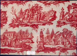 Les Saisons aus der Mayoux-Sammlung, 3. Viertel des 18. Jahrhunderts, Kupferplatten bedruckte Baumwolle