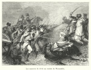 Die Rekruten von 1813 in der Schlacht von Weißenfels von French School