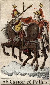 Die Dioskuren Kastor und Pollux. Aus „Mythologie der Jugend“ von Pierre Blanchard 1803