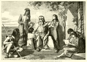 Die Priester waren auch für die Unterweisung des Volkes verantwortlich (Gravur) von French School