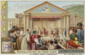 Liebig-Karte mit der Oberammergauer Passionsspiele von French School