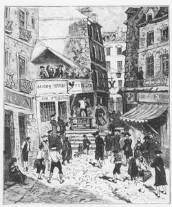 Das Leben in Paris unter Ludwig XV.: Eine Verordnung der Prévots und Echevins von Paris wurde im Trommelklang verlesen und veröffentlicht