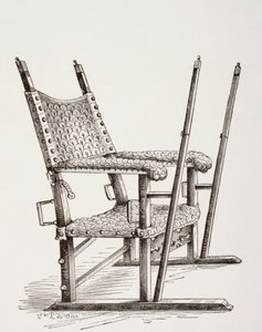 Sänftenstuhl, benutzt von Carlos I. von Spanien, aus Les Arts au Moyen Age, veröffentlicht 1873 von French School