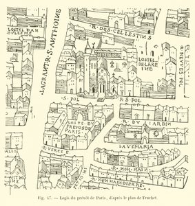Wohnsitz des Prévôt von Paris, nach dem Plan von Truchet von French School