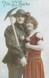 Es lebe die heilige Barbara!, Postkarte aus den frühen 1920er Jahren von French School