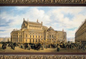Die Oper von Paris, gebaut von Charles Garnier, Ansicht von der Rue Auber