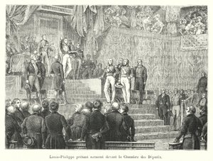 Louis-Philippe leistet den Eid vor der Abgeordnetenkammer von French School