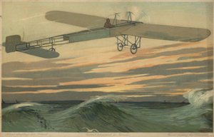 Louis Bleriot überquert den Ärmelkanal in einem schwereren als Luft Flugzeug, 25. Juli 1909 von French School